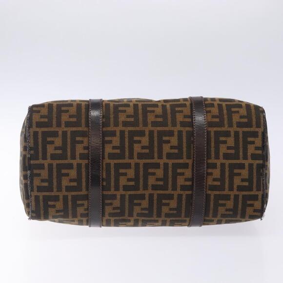FENDI Zucca Canvas Hand Bag Brown Black Gold - Picture 9 of 12